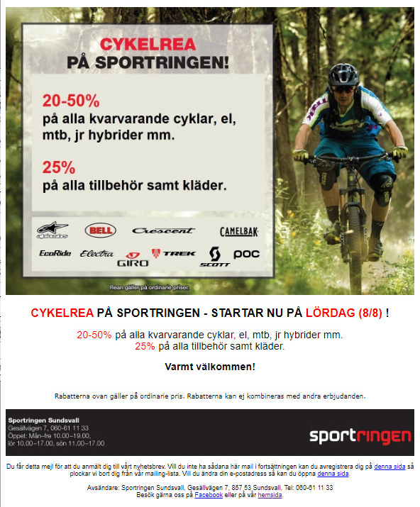 Cykelrea på Sportringen - Startar på lördag!