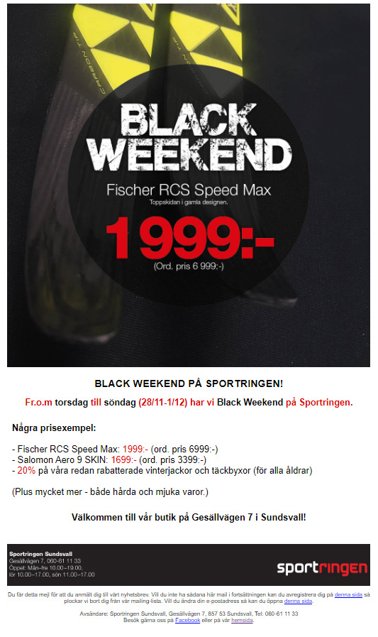 Black Weekend på Sportringen!